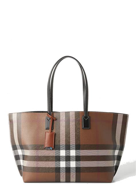 burberry check e canvas tote|burberry checked canvas tote bag.